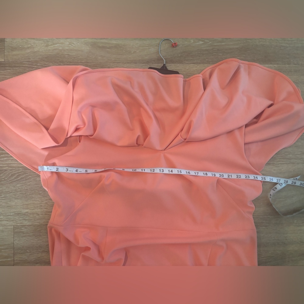 Calvin Klein Womens Dress Peach V-Neck 22W Cape Sheath Work to Dinner Elegant - Picture 10 of 10